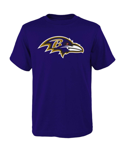Outerstuff Kids' Big Boys Purple Baltimore Ravens Primary Logo T-shirt