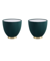 Manhattan Comfort Anderson 2-piece 18.43" Wide Leatherette Upholstered End Table Set In Green