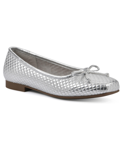 Cliffs By White Mountain Women's Bessy Ballet Flats In Silver/metallic/smooth