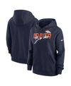 NIKE WOMEN'S NIKE NAVY DENVER BRONCOS WORDMARK CLUB FLEECE PULLOVER HOODIE