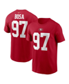 Nike Men's  Nick Bosa Scarlet San Francisco 49ers Player Name And Number T-shirt In Scarlet