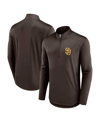 Fanatics Branded Brown San Diego Padres Quarterback Quarter-zip Top In Brown