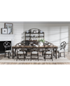 MACY'S MANDEVILLE 9PC DINING SET (RECTANGULAR TABLE + 8 X-BACK CHAIRS)