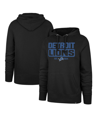 47 Brand Men's ' Black Detroit Lions Box Out Headline Pullover Hoodie