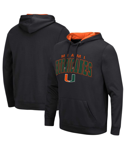 Colosseum Men's Black Miami Hurricanes Arch Logo 3.0 Pullover Hoodie