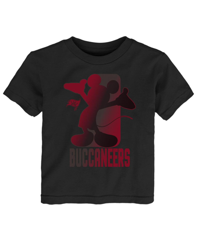 Outerstuff Babies' Toddler Boys And Girls Black Tampa Bay Buccaneers Disney Cross Fade T-shirt