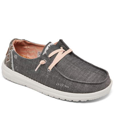 Hey Dude Women's Wendy Boho Embroidered Casual Sneakers From Finish Line In Gray