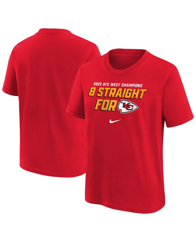 Nike Kids' Big Boys  Red Kansas City Chiefs Eight-time Afc West Division Champions T-shirt