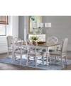 MACY'S MANDEVILLE 7PC DINING SET (RECTANGULAR TABLE + 4 X-BACK CHAIRS + 2 UPHOLSTERED CHAIRS)