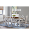 Macy's Mandeville 7 Pc. Dining Set (rectangular Table, 4 X-back Chairs & 2 Upholstered Chairs) In White