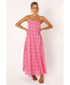 Petal And Pup Petal & Pup Soph Print Strapless Maxi Dress In Pink Red