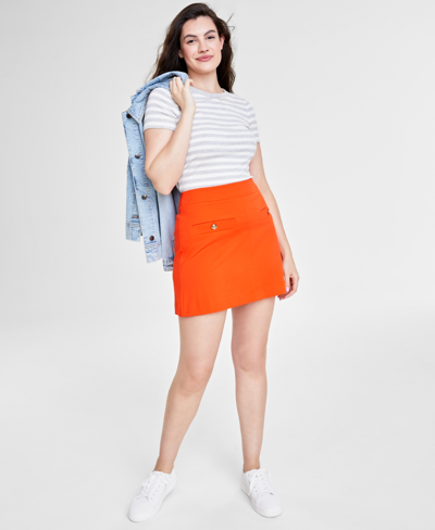 On 34th Women's Ponte-knit Mini Skirt, Created For Macy's In Rave Red