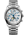 LONGINES MEN'S SWISS AUTOMATIC CHRONOGRAPH MASTER STAINLESS STEEL BRACELET WATCH 40MM