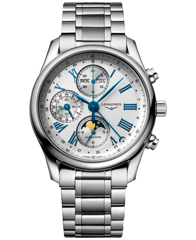 Longines Men's Swiss Automatic Chronograph Master Stainless Steel Bracelet Watch 40mm