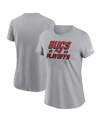 NIKE WOMEN'S NIKE GRAY TAMPA BAY BUCCANEERS 2023 NFL PLAYOFFS ICONIC T-SHIRT