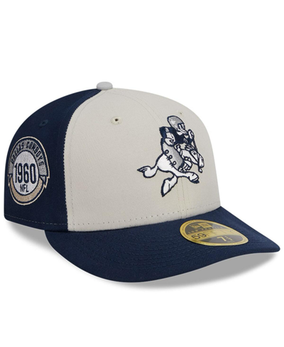 New Era Men's  Cream, Navy Dallas Cowboys 2023 Sideline Historic Low Profile 59fifty Fitted Hat In Cream,navy