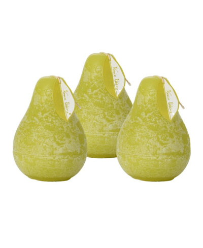Vance Kitira 4.5" Pear Candles Kit, Set Of 3 In Green Grape