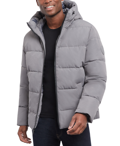 Michael Kors Men's Quilted Hooded Puffer Jacket In Gunmetal