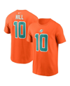 NIKE MEN'S NIKE TYREEK HILL ORANGE MIAMI DOLPHINS PLAYER NAME AND NUMBER T-SHIRT