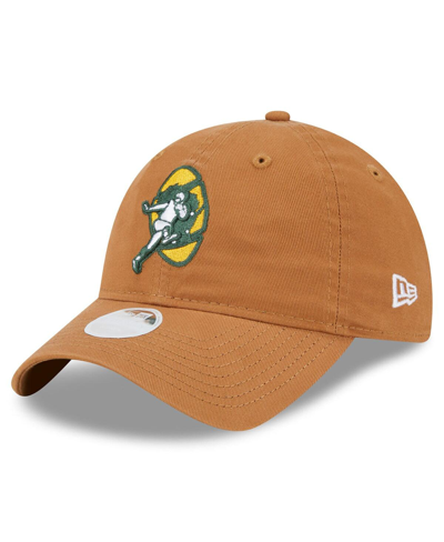 New Era Women's  Brown Green Bay Packers Throwback Main Core Classic 2.0 9twenty Adjustable Hat