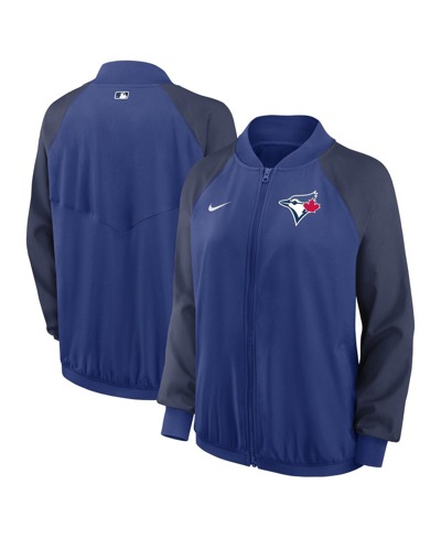 Nike Women's  Royal Toronto Blue Jays Authentic Collection Team Raglan Performance Full-zip Jacket