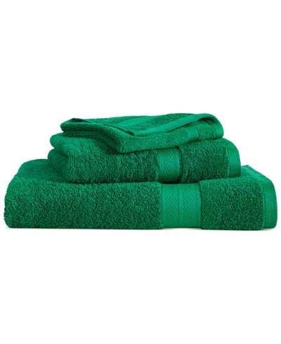 Tommy Hilfiger Modern American Solid Cotton Bath Towel, 30" X 54" In Bright Green