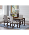 Macy's Mandeville 5 Pc. Dining Set (rectangular Table & 4 Upholstered Chairs) In Brown