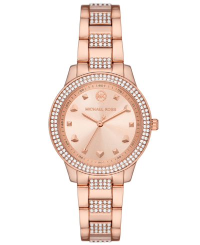 Michael Kors Women's Tibby Three-hand Rose Gold-tone Stainless Steel Watch 34mm And Bracelet Gift Set