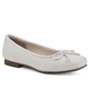 Cliffs By White Mountain C31479w Womens Bow Manmade Flat Shoes In Cream Smooth