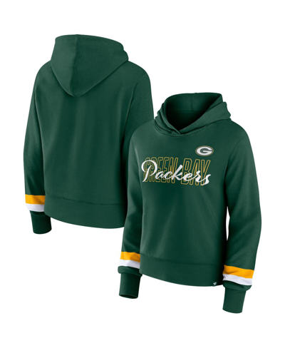Fanatics Women's  Green Green Bay Packers Over Under Pullover Hoodie