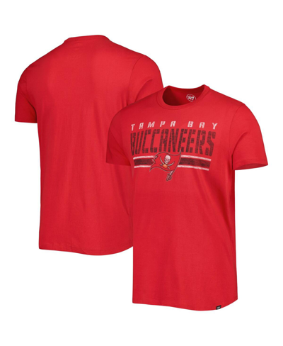 47 Brand Men's ' Red Distressed Tampa Bay Buccaneers Team Stripe T-shirt