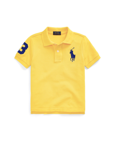 Polo Ralph Lauren Kids' Toddler And Little Boys Big Pony Cotton Mesh Polo Shirt In Signal Yellow