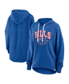 Fanatics Women's  Royal Distressed Buffalo Bills Lightweight Modest Crop Lounge Helmet Arch Pullover In Royal