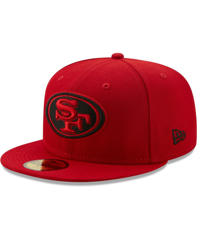NEW ERA MEN'S NEW ERA SCARLET SAN FRANCISCO 49ERS TEAM OMAHA 59FIFTY FITTED HAT