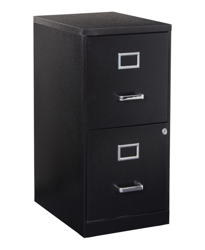 Osp Home Furnishings Office Star 23.5" 2 Drawer Locking Metal File Cabinet In Black