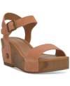 LUCKY BRAND WOMEN'S ADARIO ADJUSTABLE ANKLE-STRAP WEDGE SANDALS