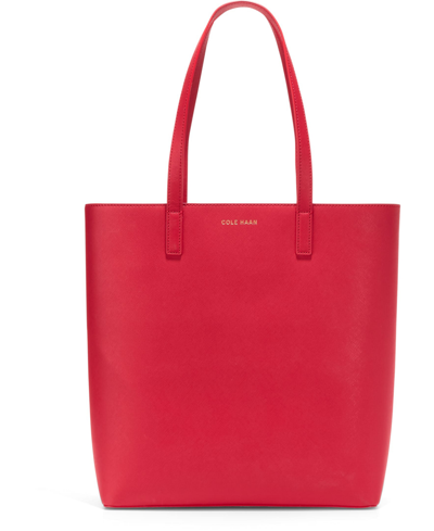 Cole Haan Go Anywhere Medium Leather Tote In Hot Chilli Red