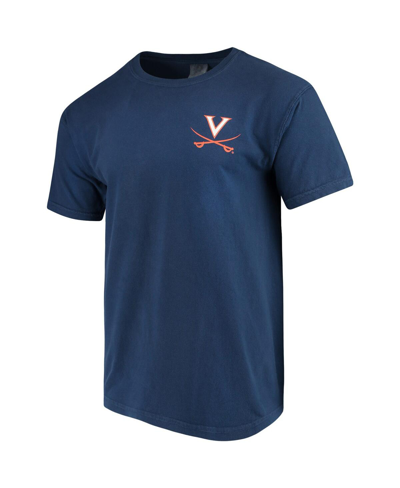 Image One Men's Navy Virginia Cavaliers Baseball Flag Comfort Colors T-shirt