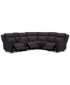 MACY'S ADDYSON 117" 6-PC. LEATHER SECTIONAL WITH 3 ZERO GRAVITY RECLINERS WITH POWER HEADRESTS & 1 CONSOLE,