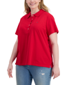 TOMMY HILFIGER PLUS SIZE SHORT-SLEEVE POLO SHIRT