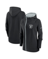 Nike Women's Assymetrical (nfl Las Vegas Raiders) Full-zip Hoodie In Black