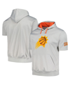 FANATICS MEN'S FANATICS SILVER, ORANGE PHOENIX SUNS SHORT SLEEVE PULLOVER HOODIE