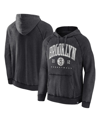 Fanatics Branded Heather Charcoal Brooklyn Nets Foul Trouble Snow Wash Raglan Pullover Hoodie In Heather Charcoal