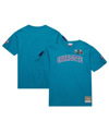 MITCHELL & NESS MEN'S MITCHELL & NESS TEAL CHARLOTTE HORNETS HARDWOOD CLASSICS NIGHTS PREMIUM T-SHIRT