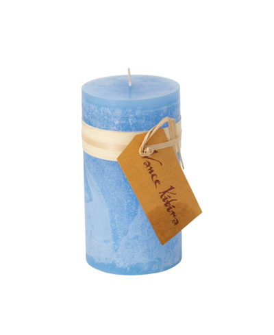 Vance Kitira 6" Timber Pillar Candle In Crystal Blue