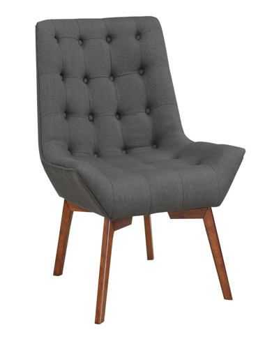 Osp Home Furnishings Office Star 33.5" Wood, Fabric Shelly Tufted Chair In Charcoal