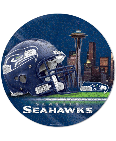 Wincraft Seattle Seahawks Round 500-piece Puzzle In Blue
