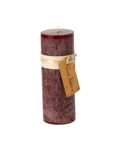 Vance Kitira 9" Timber Pillar Candle In Wine