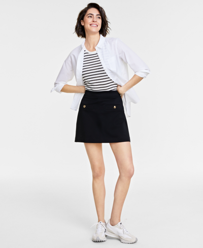 On 34th Women's Ponte-knit Mini Skirt, Created For Macy's In Deep Black