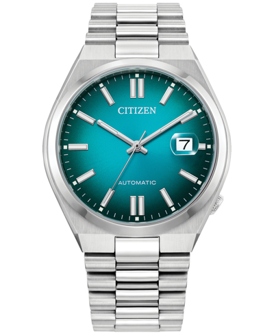 Citizen Men's Automatic Tsuyosa Stainless Steel Bracelet Watch 40mm In Blue/silver
